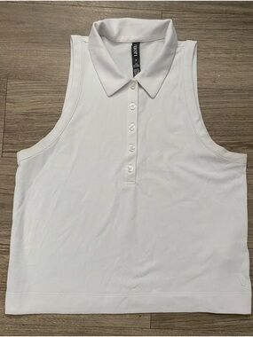 Vuori White Pique Polo Tank Top